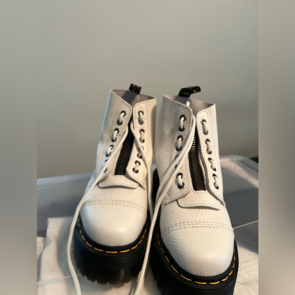 White Doc Martens Sinclair Platform Bootie